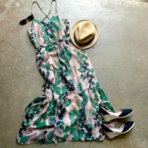 GAP |  BOHO Green Leaf Print Maxi Dress